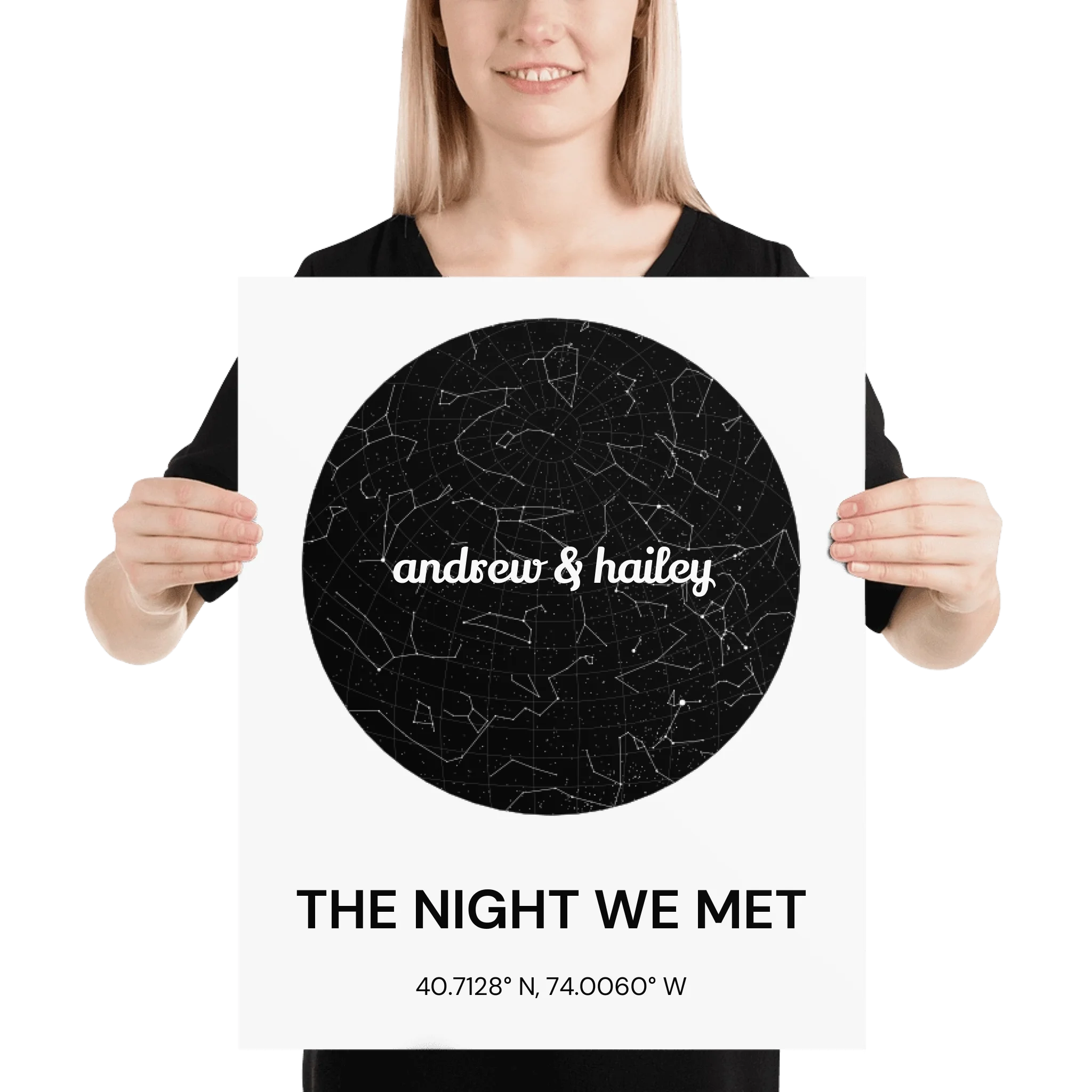 Starmap Generator Circle – Personalized Wall Art (Poster or Framed) • Museum-Quality Print