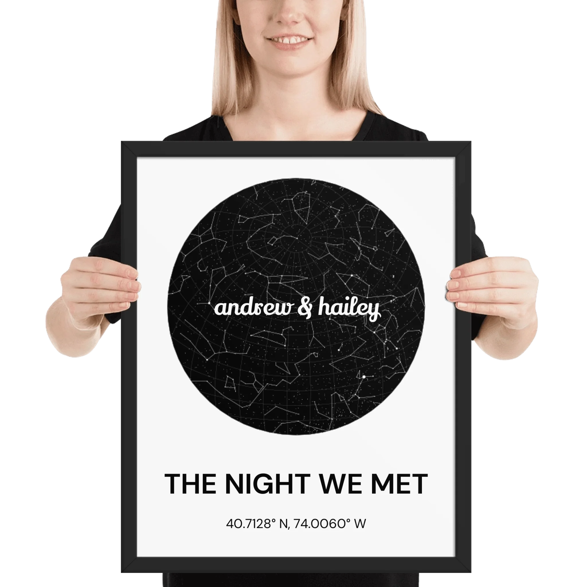 Starmap Generator Circle – Personalized Wall Art (Poster or Framed) • Museum-Quality Print