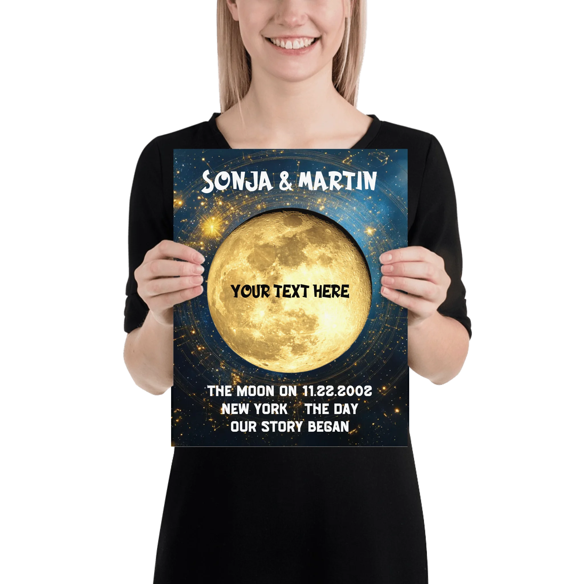 Moon Phase 2 – Personalized Wall Art (Poster or Framed) • Museum-Quality Print