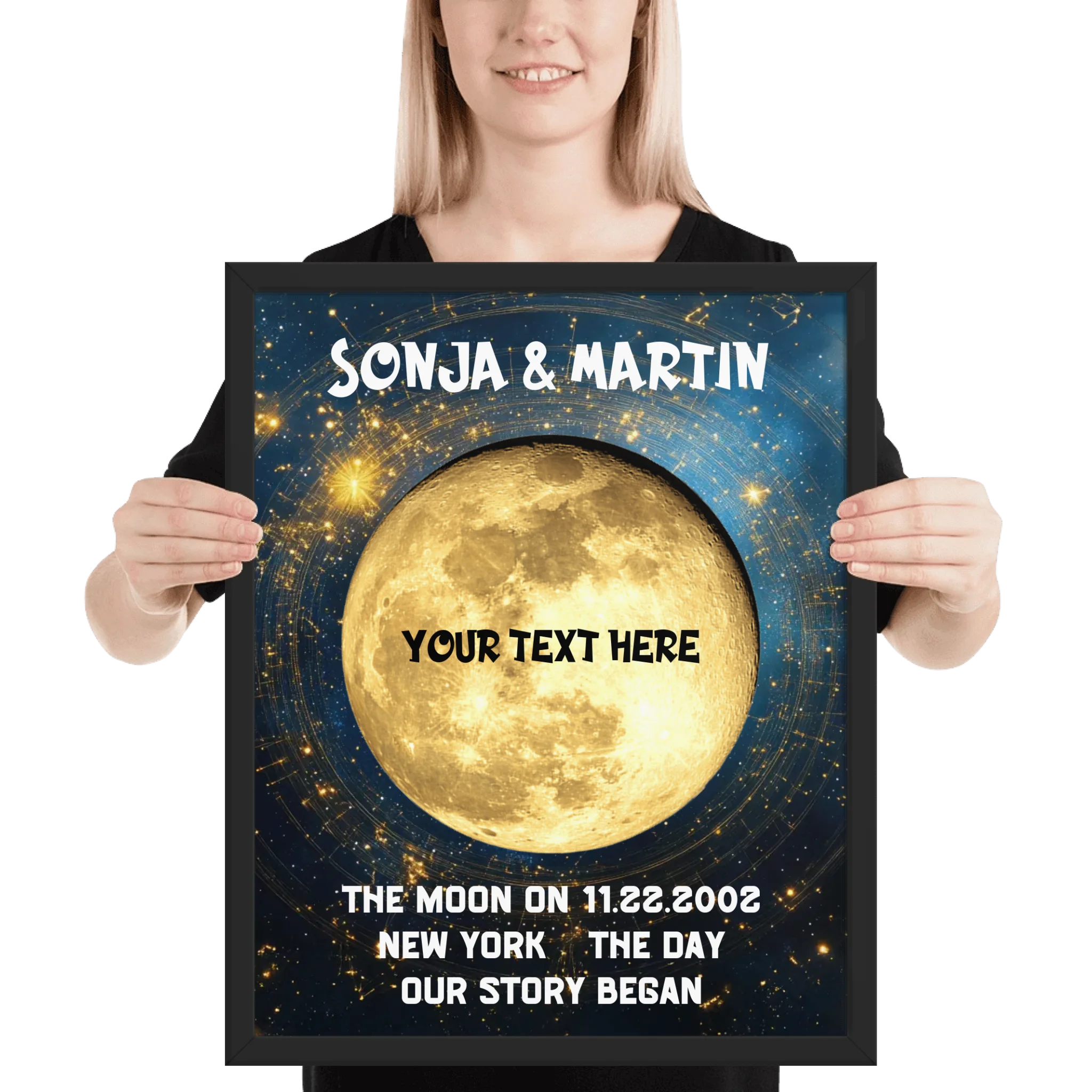 Moon Phase 2 – Personalized Wall Art (Poster or Framed) • Museum-Quality Print