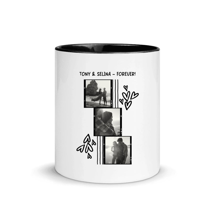 Create Your Own Photo Design 1 – Personalized Color Accent Mug – 11 oz - 3 Photo-Collage