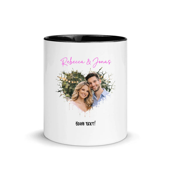 Create Your Own Photo Design 8 – Personalized Color Accent Mug – 11 oz • Wild Heart