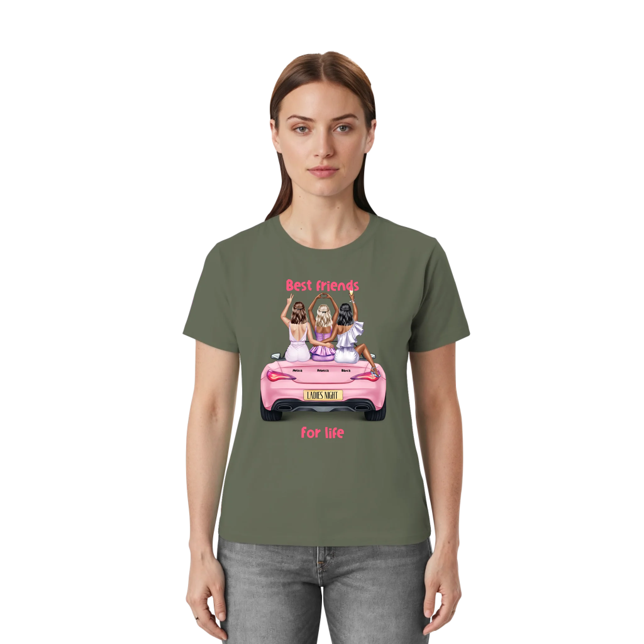 Bella + Canvas 3001 front-unisex-essential-premium-t-shirt-military-green-855-2000x