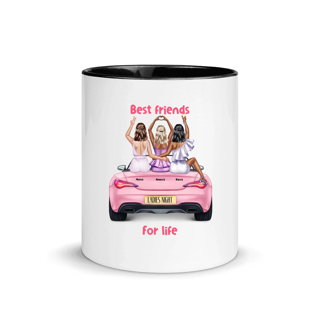 Vegas Girls (1–3 names) – Personalized Color Accent Mug – 11 oz - Custom Character Design copy