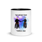 Biker Couple – Personalized Color Accent Mug – 11 oz • Custom Character Design