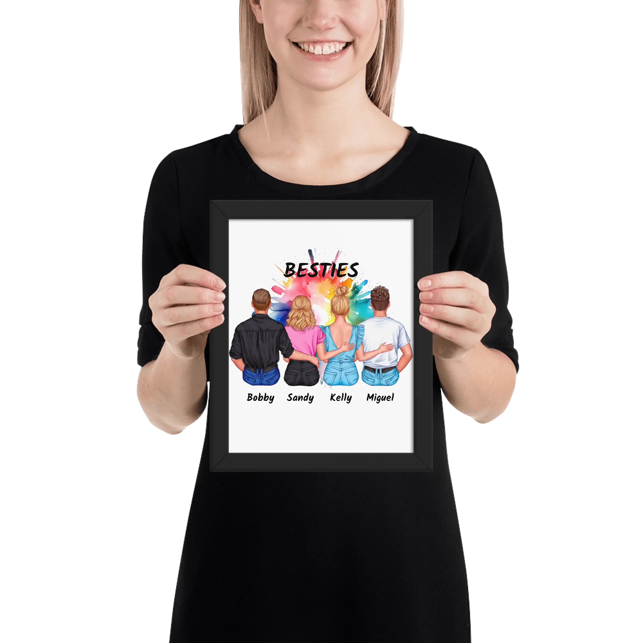 Friends & Couples (2-4 People) – Personalized Wall Art (Poster or Framed) • Museum-Quality Print - Custom Character Design