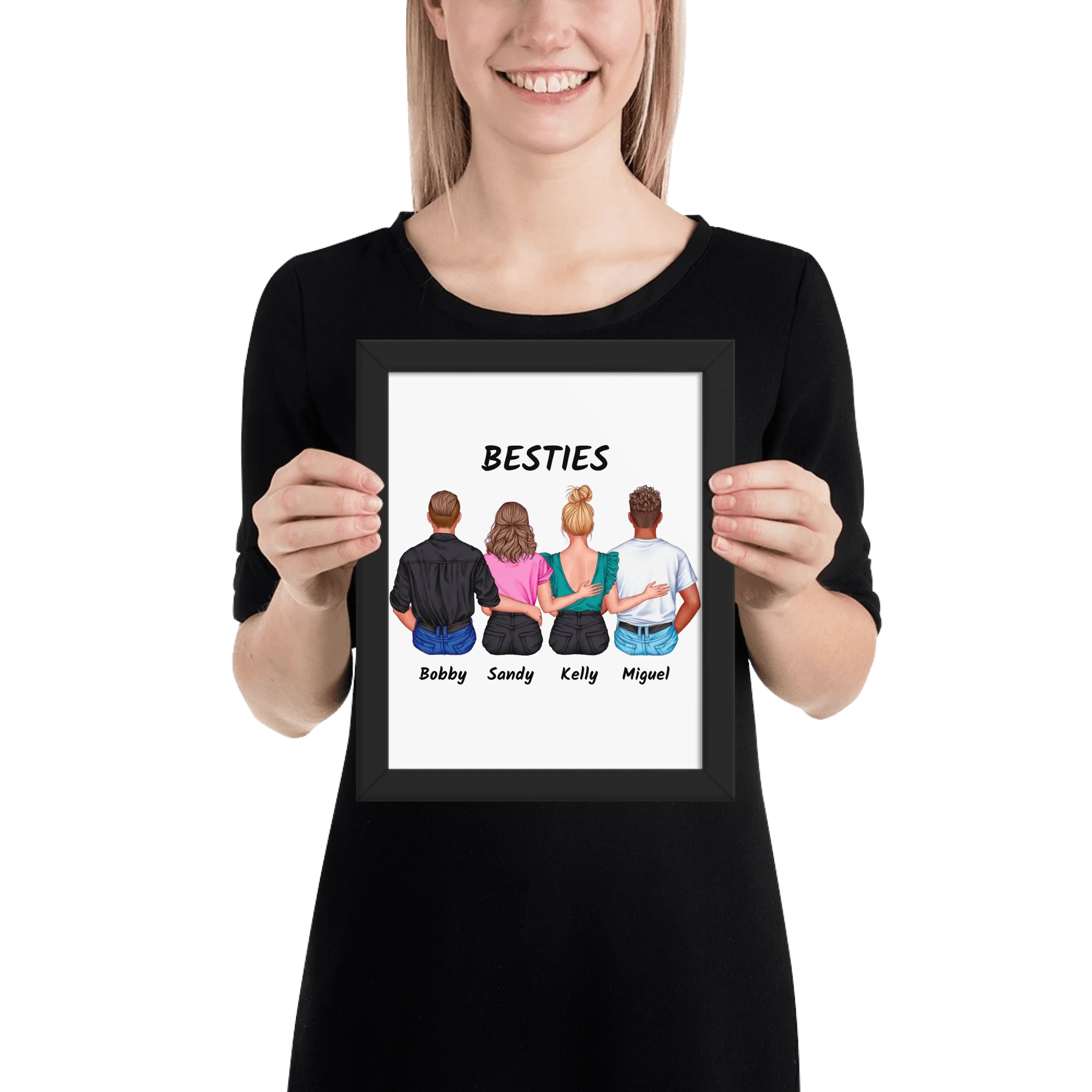 Friends & Couples (2-4 People) – Personalized Wall Art (Poster or Framed) • Museum-Quality Print - Custom Character Design