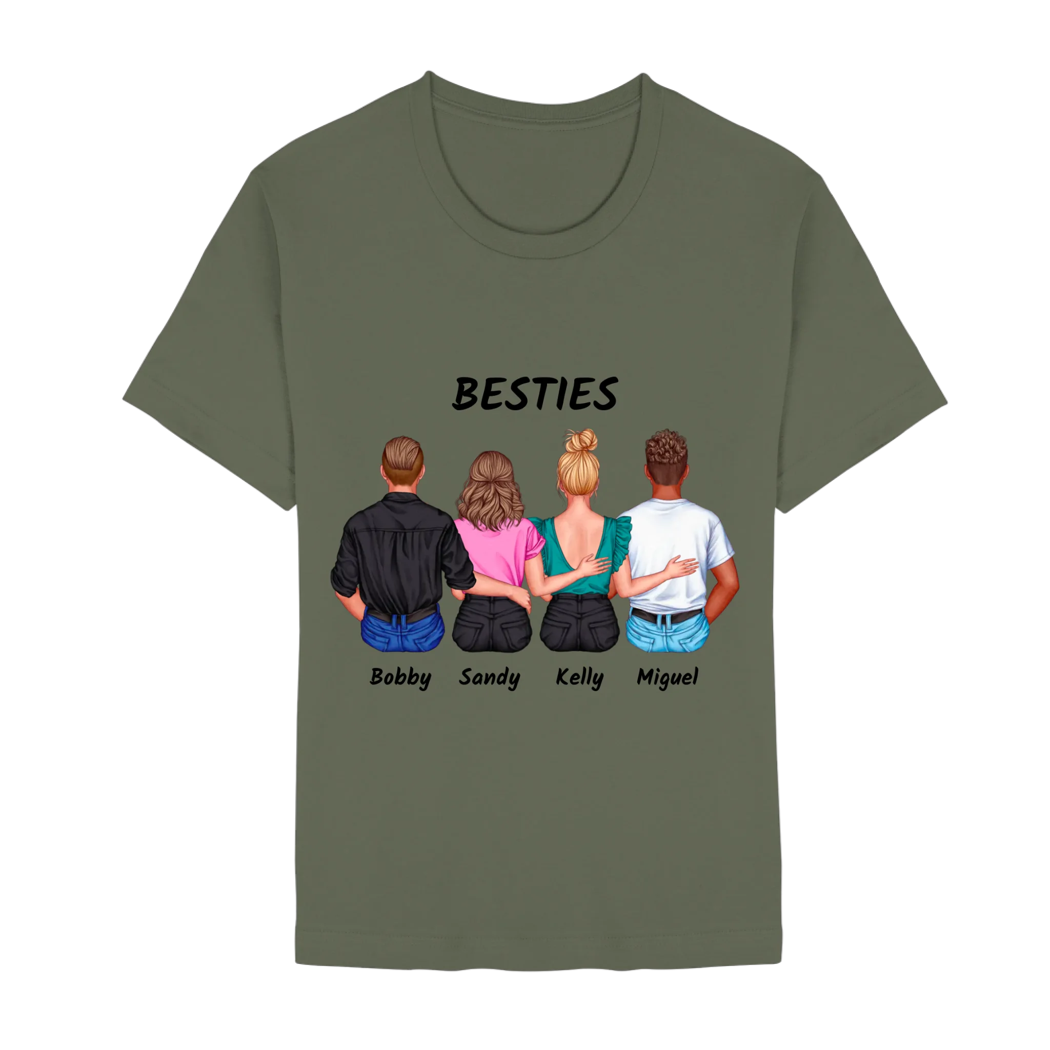 Bella + Canvas 3001 front-unisex-essential-premium-t-shirt-military-green-617-2000x