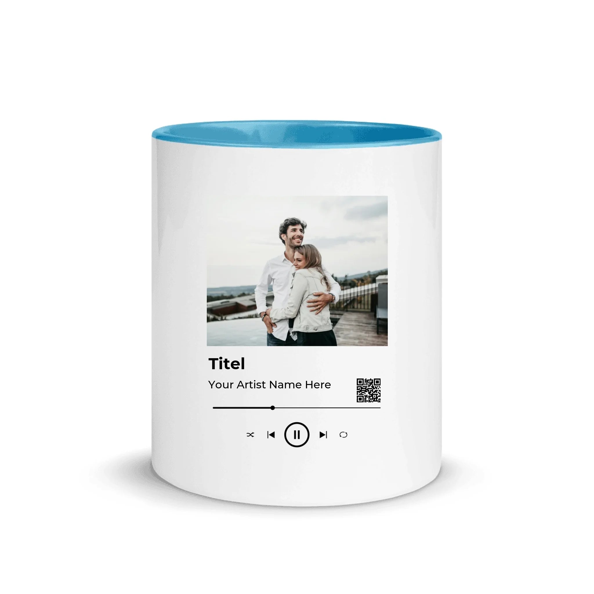 Spotify • Create Your Own Photo Design 6 – Personalized Color Accent Mug – 11 oz