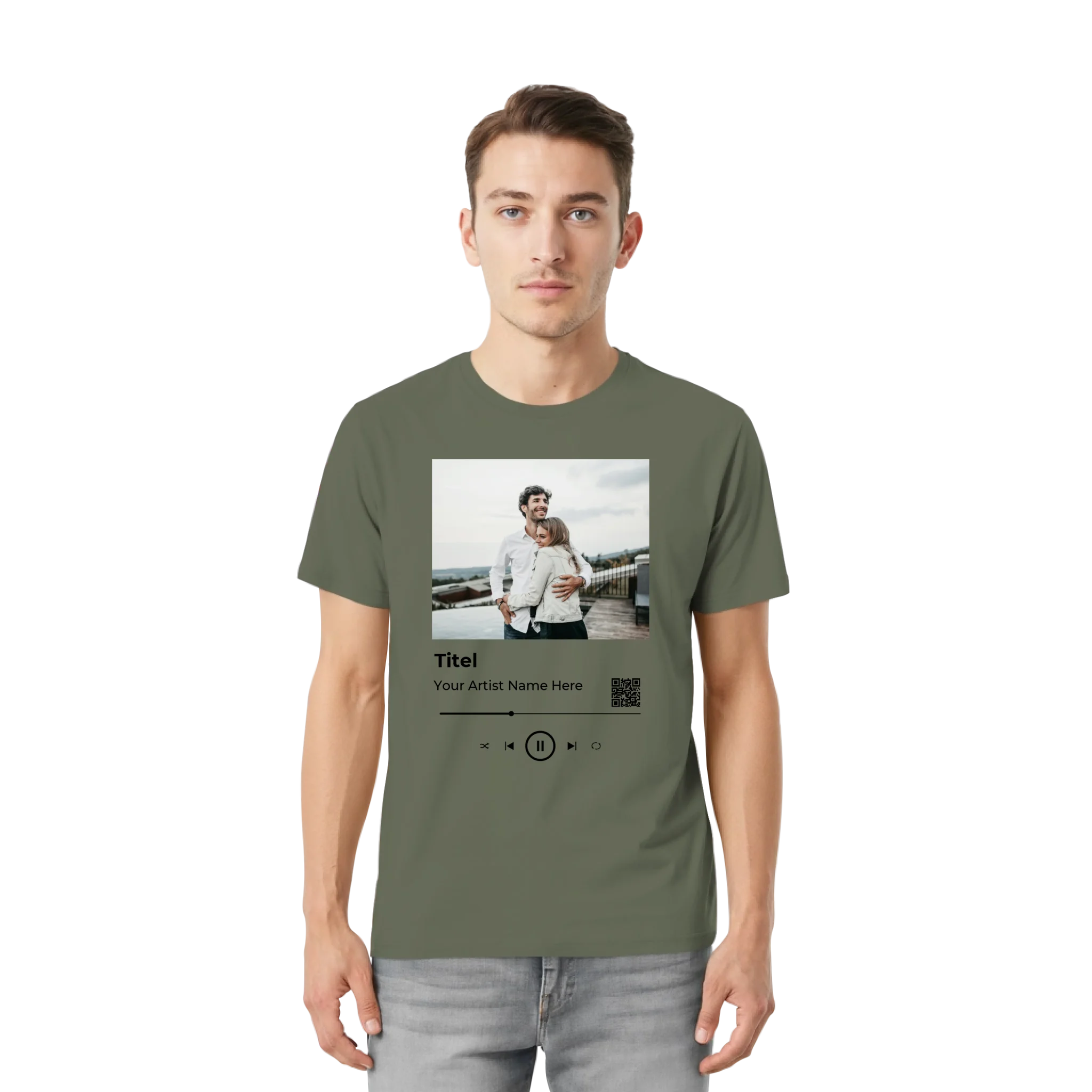 Bella + Canvas 3001 front-unisex-essential-premium-t-shirt-military-green-857-2000x