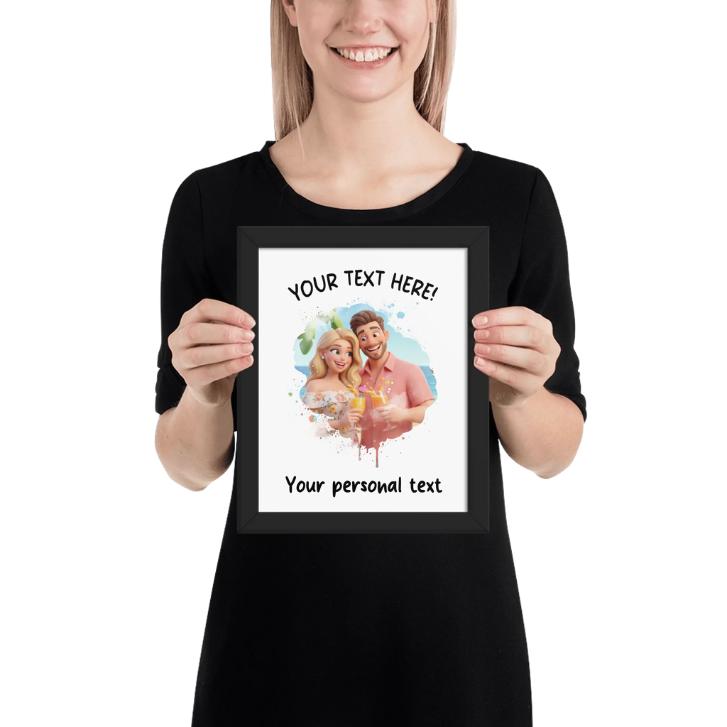 One-Click AI Cartoon Effect 1 Splash – Upload Your Photo - Personalized Wall Art (Poster or Framed) • Museum-Quality Print
