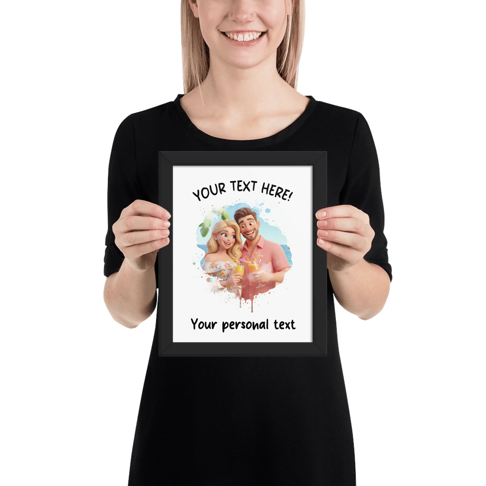 One-Click AI Cartoon Effect 1 Splash – Upload Your Photo - Personalized Wall Art (Poster or Framed) • Museum-Quality Print