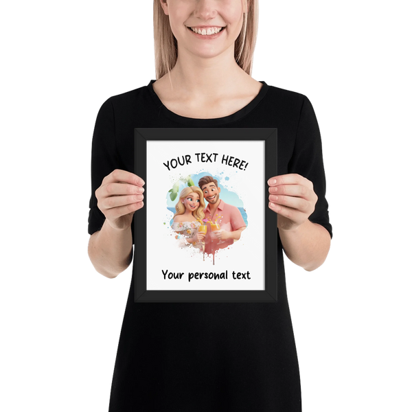 One-Click AI Cartoon Effect 1 Splash – Upload Your Photo - Personalized Wall Art (Poster or Framed) • Museum-Quality Print