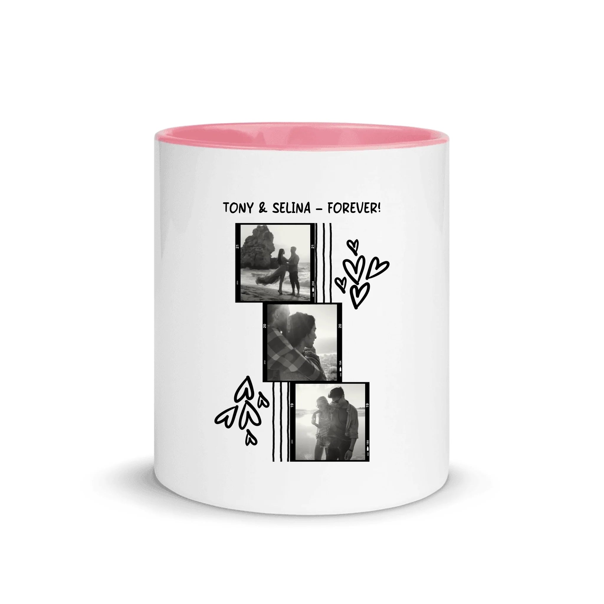 Create Your Own Photo Design 1 – Personalized Color Accent Mug – 11 oz - 3 Photo-Collage