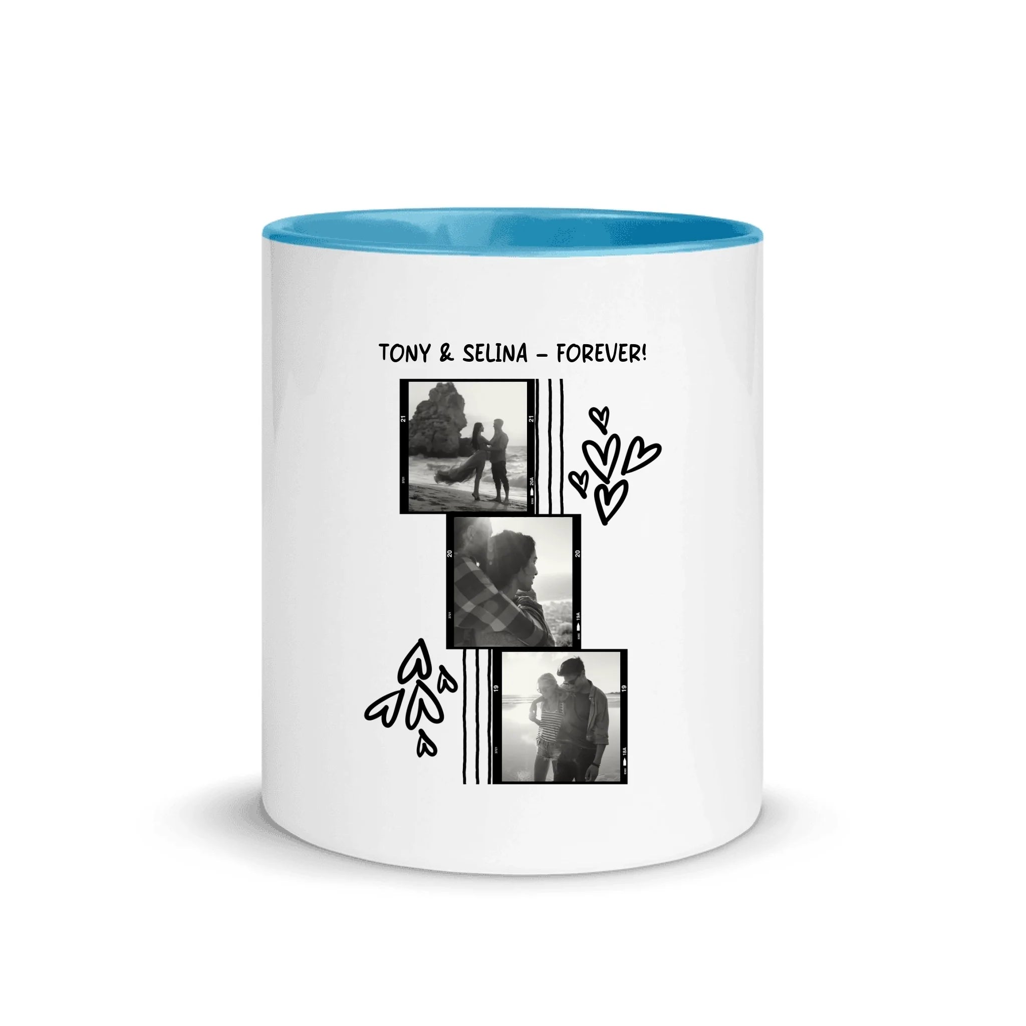Create Your Own Photo Design 1 – Personalized Color Accent Mug – 11 oz - 3 Photo-Collage