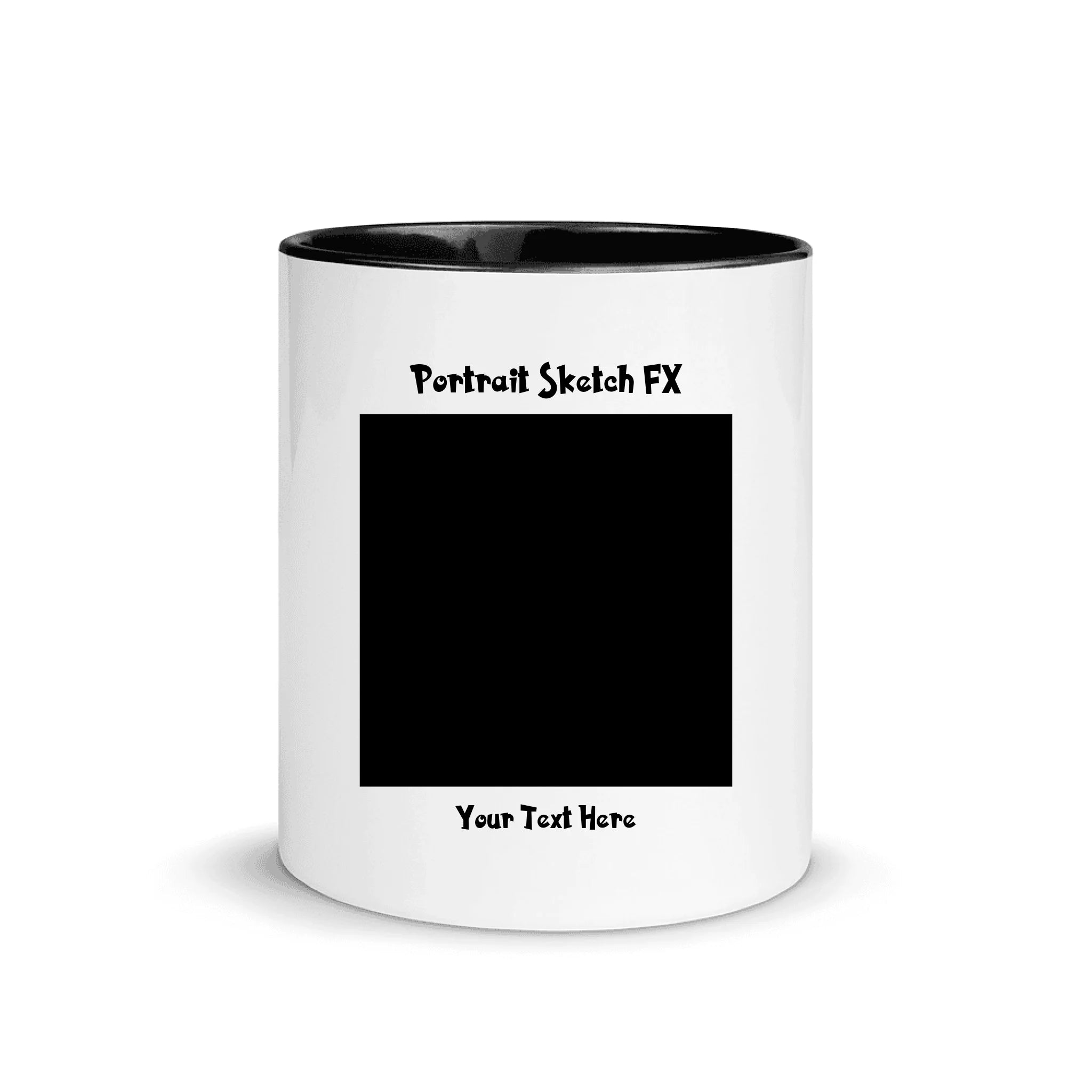Create Your Own Photo Design 5 • Portrait Sketch FX – Personalized Color Accent Mug – 11 oz