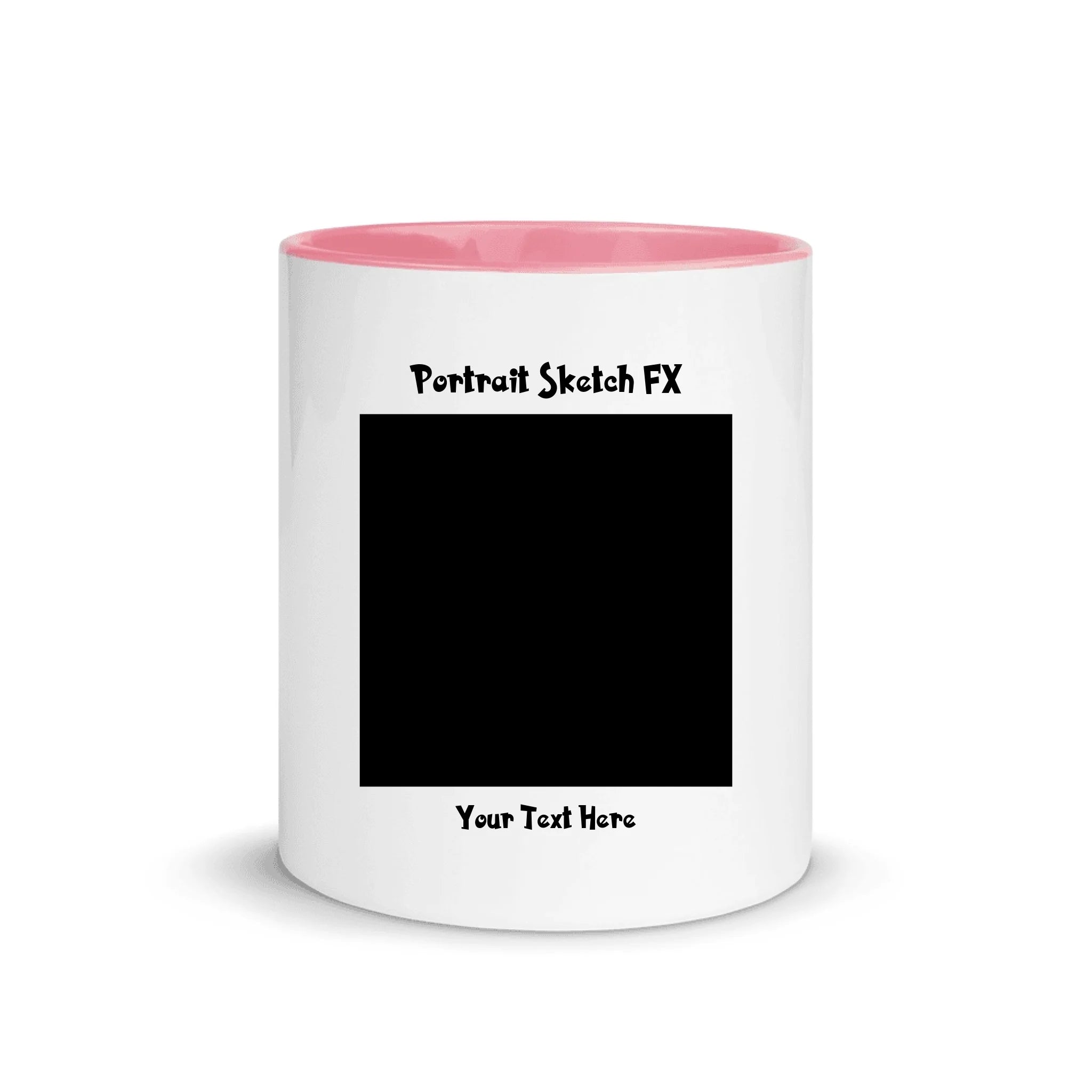 Create Your Own Photo Design 5 • Portrait Sketch FX – Personalized Color Accent Mug – 11 oz